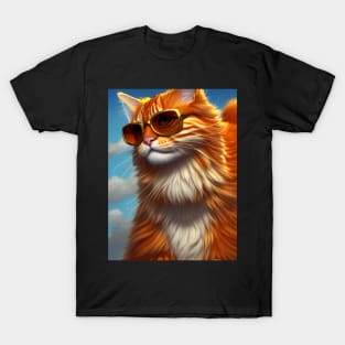 Orange Tabby Cat - Modern Digital Art T-Shirt